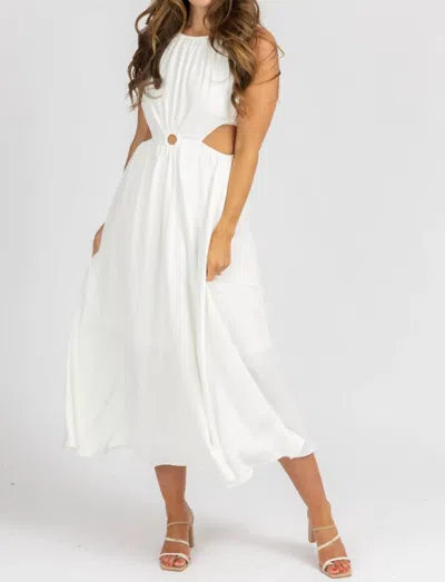 Shop Style U O-ring Open Side Midi Dress In White
