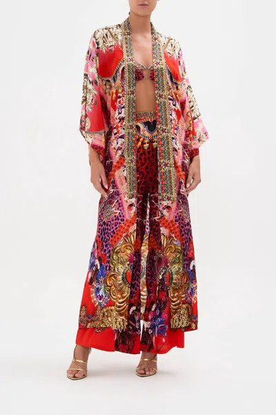 Shop Camilla Artesania Mania Graphic Silk Kimono In Multi