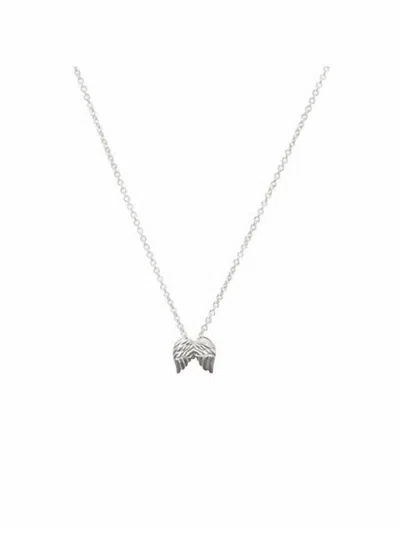 Shop Dogeared Guardian Angel Necklace In Silver