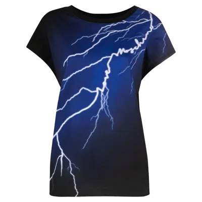 Shop Love Moschino Thunder Short Sleeve Crew Neck T-shirt In Blue