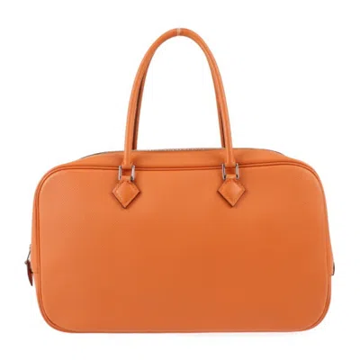 Shop Hermes Plume Leather Handbag () In Orange