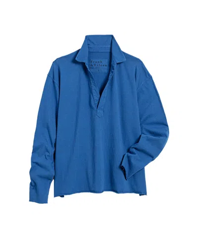 Shop Frank And Eileen Patrick Popover Henley In Blue