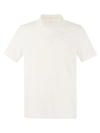 Shop Fedeli Cotton Polo Shirt With Open Collar