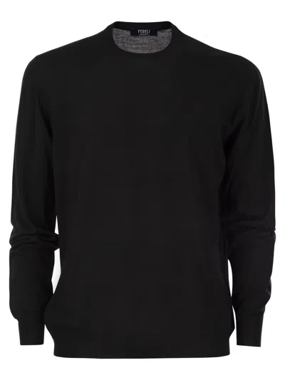 Shop Fedeli Crew Neck Sweater In Superfine Virgin Wool