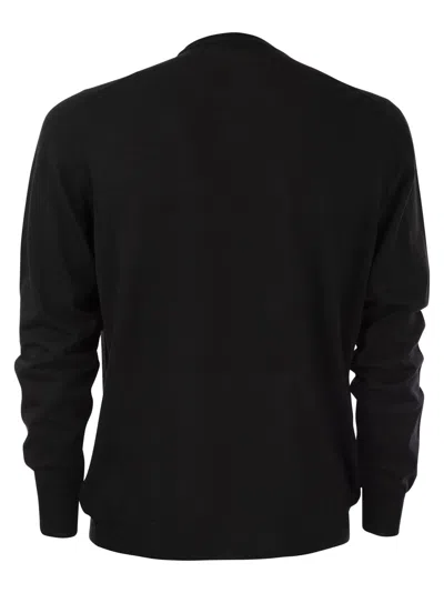 Shop Fedeli Crew Neck Sweater In Superfine Virgin Wool