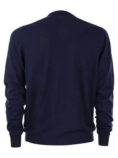 Shop Fedeli Crew Neck Sweater In Superfine Virgin Wool