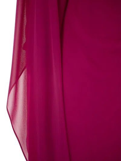 Shop Max Mara Studio Vallet One Shoulder Dress In Washed Silk