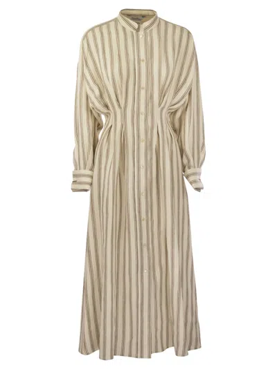 Shop Max Mara Yole Striped Linen Long Dress