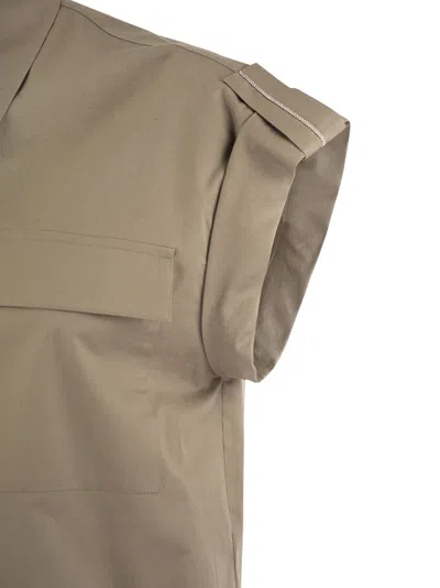 Peserico Light Cotton Satin Sail Hand Shirt With Drawstring