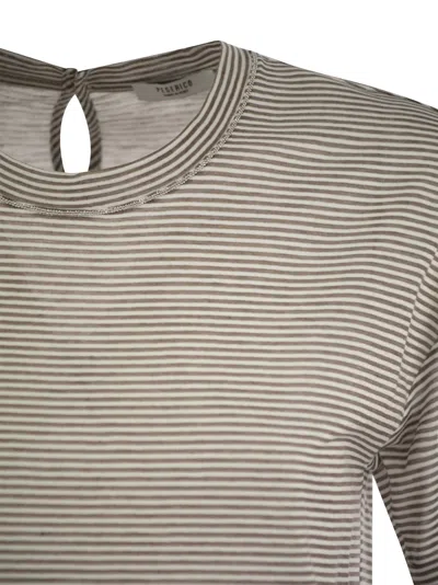 Shop Peserico Lightweight Striped Jersey T Shirt And Punto Luce