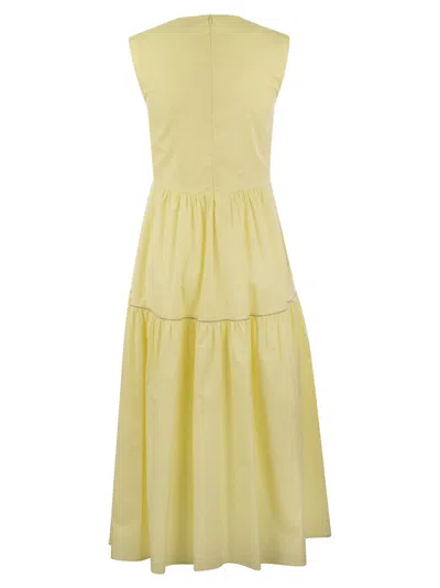 Shop Peserico Midi Dress In Light Stretch Cotton Satin