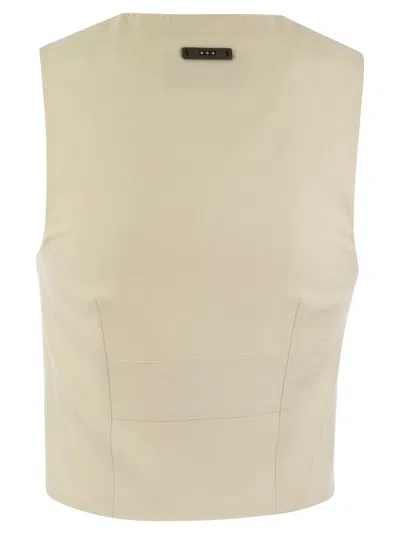 Shop Peserico Single Breasted Waistcoat In Stretch Viscose Blend Canvas