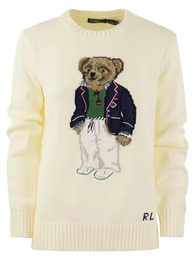 Shop Polo Ralph Lauren Bear Cotton Crew Neck Polo Shirt