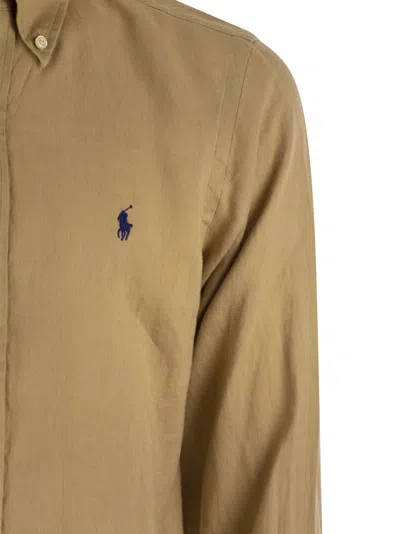 Shop Polo Ralph Lauren Custom Fit Linen Shirt