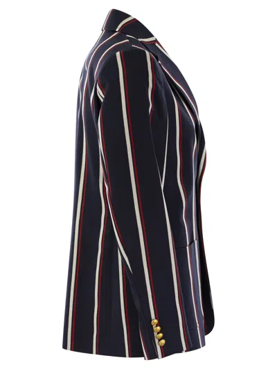 Shop Polo Ralph Lauren Striped Blazer With Crest
