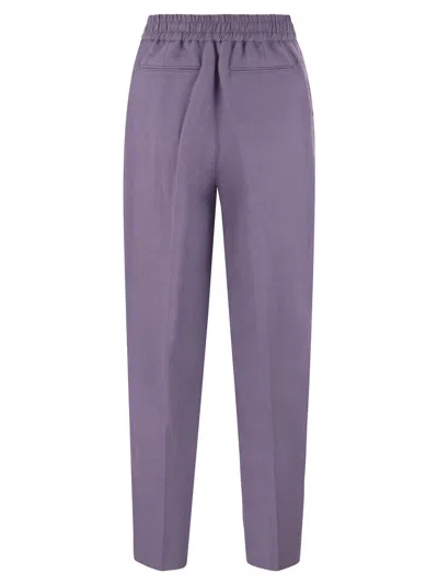 Shop Pt Pantaloni Torino Daisy Viscose And Linen Trousers