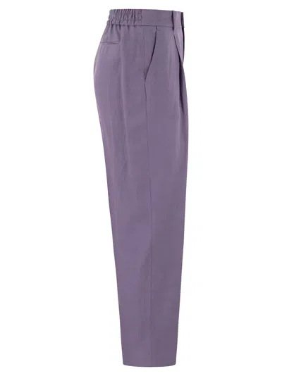 Shop Pt Pantaloni Torino Daisy Viscose And Linen Trousers