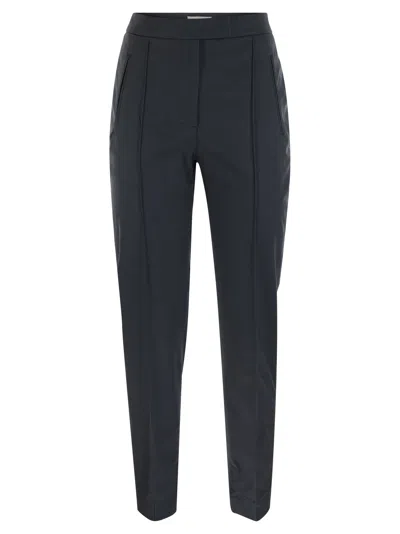 Pt Pantaloni Torino Frida Cotton And Silk Trousers With Pleat