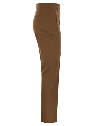 Shop Pt Pantaloni Torino Frida Cotton And Silk Trousers With Pleat