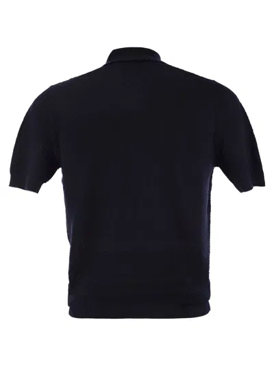 Shop Tagliatore Knitted Cotton Polo Shirt