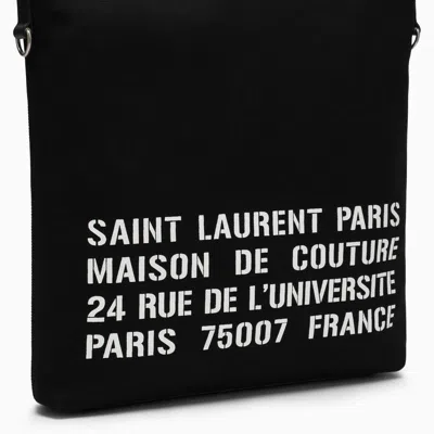 Shop Saint Laurent North/south Tote Bag In Canvas In Black