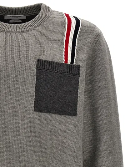 Shop Thom Browne Fun Mix Sweater, Cardigans Gray