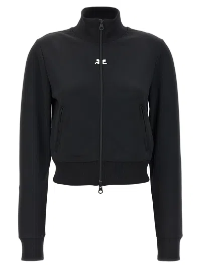 Shop Courrèges Interlock Track Sweatshirt Black
