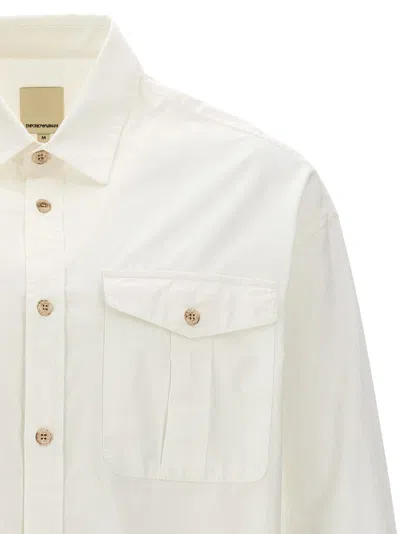 Shop Emporio Armani Poplin Shirt Shirt, Blouse White