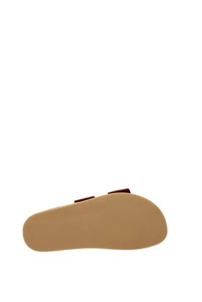 Shop Valentino Slippers And Clogs Leather Brown Tan