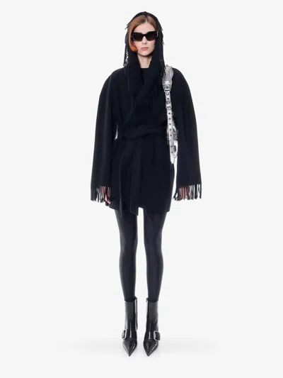 Shop Balenciaga Woman Coat Woman Black Coats