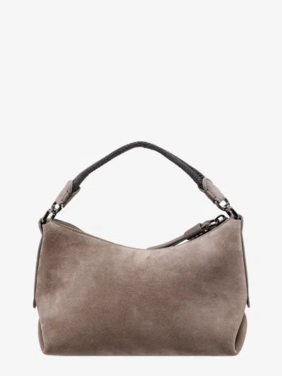 Shop Brunello Cucinelli Woman Handbag Woman Grey Handbags In Gray