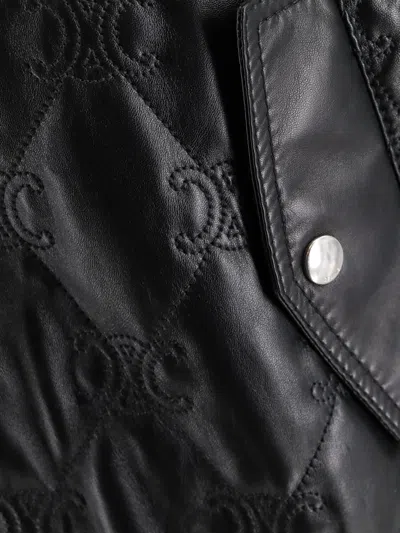 Shop Celine Woman Jacket Woman Black Leather Jackets