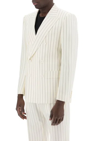 Shop Dolce & Gabbana Double-breasted Pinstripe Men In Multicolor