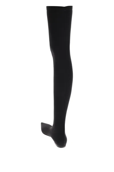 Shop Dolce & Gabbana Stretch Jersey Thigh-high Boots Women In Black