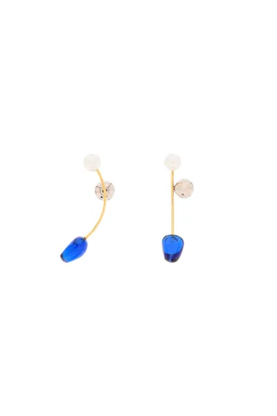 Shop Dries Van Noten Earrings With Pearls And Stones Women In Multicolor