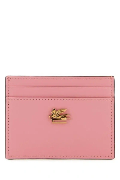 Shop Etro Woman Pink Leather Cardholder