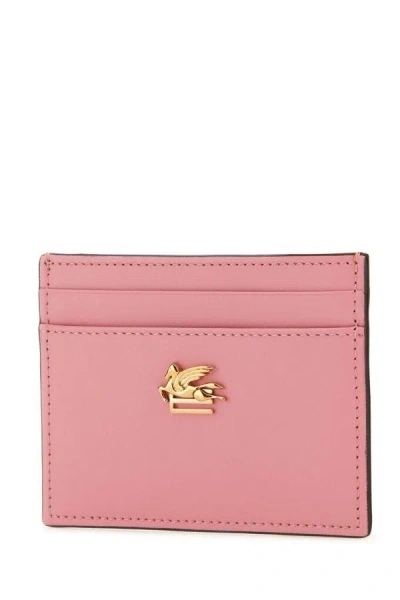 Shop Etro Woman Pink Leather Cardholder