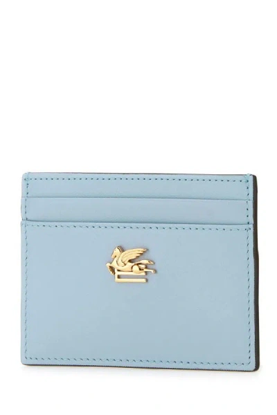 Shop Etro Woman Powder Blue Leather Cardholder