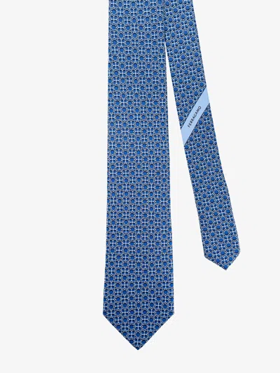 Shop Ferragamo Man Tie Man Blue Bowties E Ties