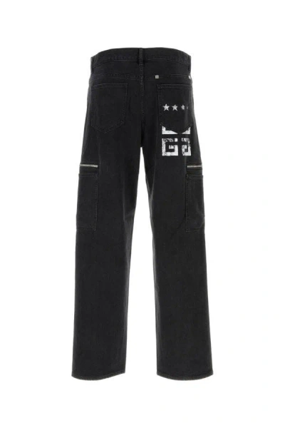 Shop Givenchy Man Black Stretch Denim Cargo Jeans