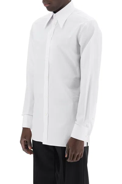 Shop Maison Margiela "shirt With Pointed Collar" Men In White