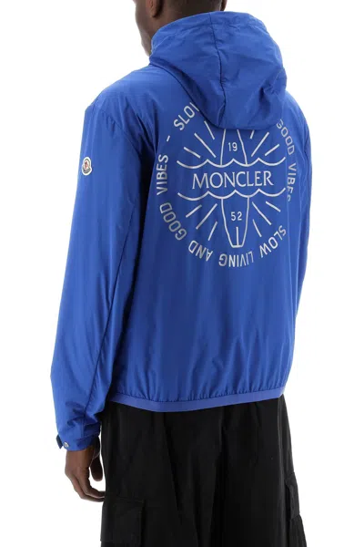 Shop Moncler "clapier Jacket With Reflect Men In Blue
