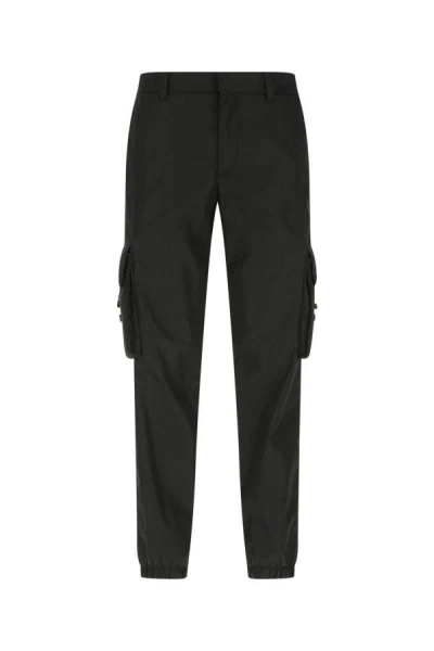 Shop Prada Man Black Re-nylon Cargo Pant