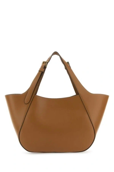 Shop Prada Woman Brown Leather Handbag