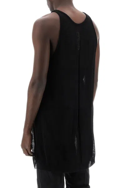 Shop Rick Owens "knitted Tank Top With Perforated Men In Black