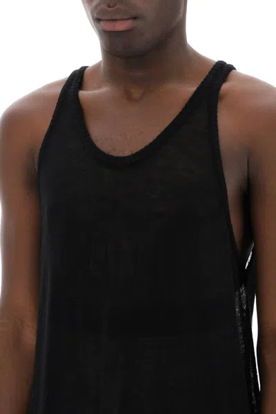 Shop Rick Owens "knitted Tank Top With Perforated Men In Black