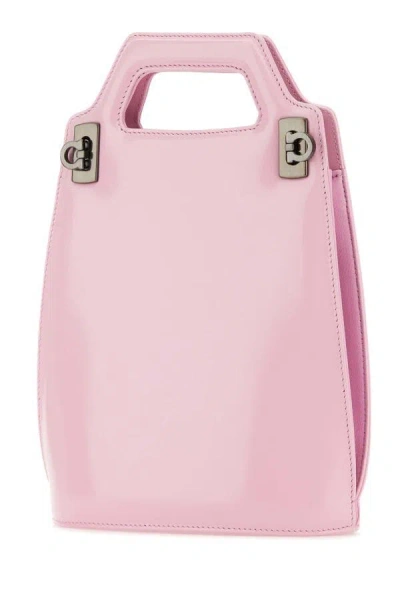Shop Ferragamo Salvatore  Woman Pink Leather Mini Wanda Handbag