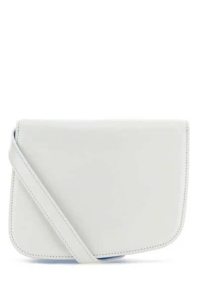 Shop Ferragamo Salvatore  Woman Two-tone Leather Fiamma Crossbody Bag In White