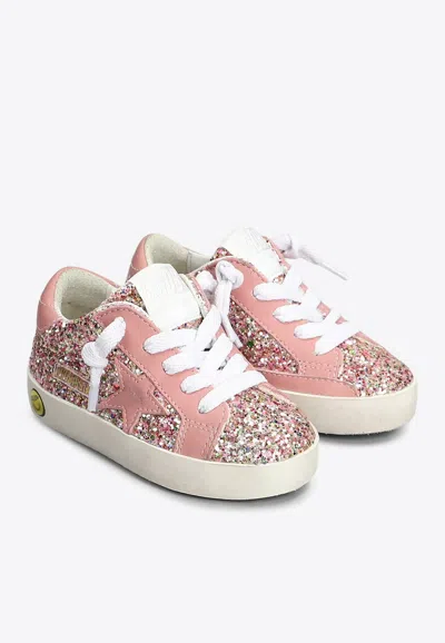 Shop Golden Goose Db Baby Girls Super-star Glitter Sneakers In Pink