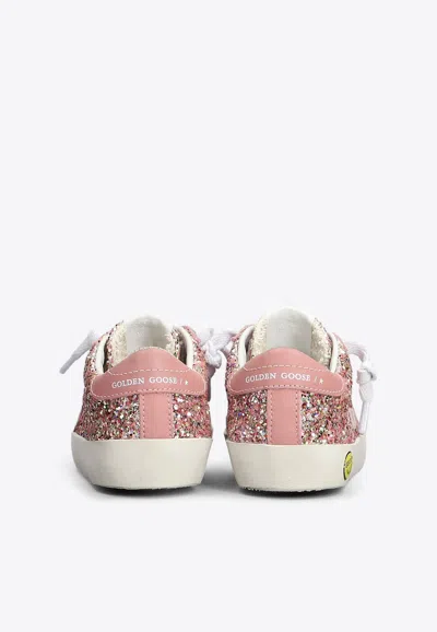 Shop Golden Goose Db Baby Girls Super-star Glitter Sneakers In Pink